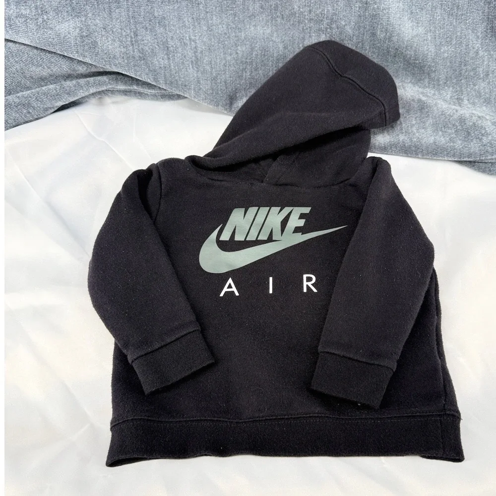 Nike Air Hoodie Kids 18M Black Cotton Blend Regular Fit Logo Pullover Sweatshirt
